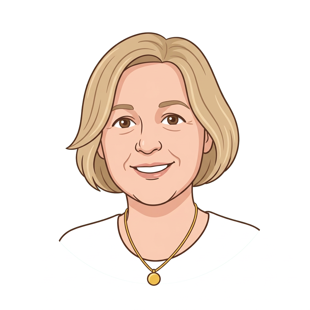 Cartoonlogo van juf Heidi